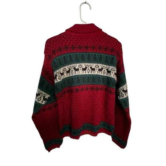 Vintage ALPS Womens Wool Sweater Size Small Reindeer Full Zip 36" Chest - Picture 4 of 9